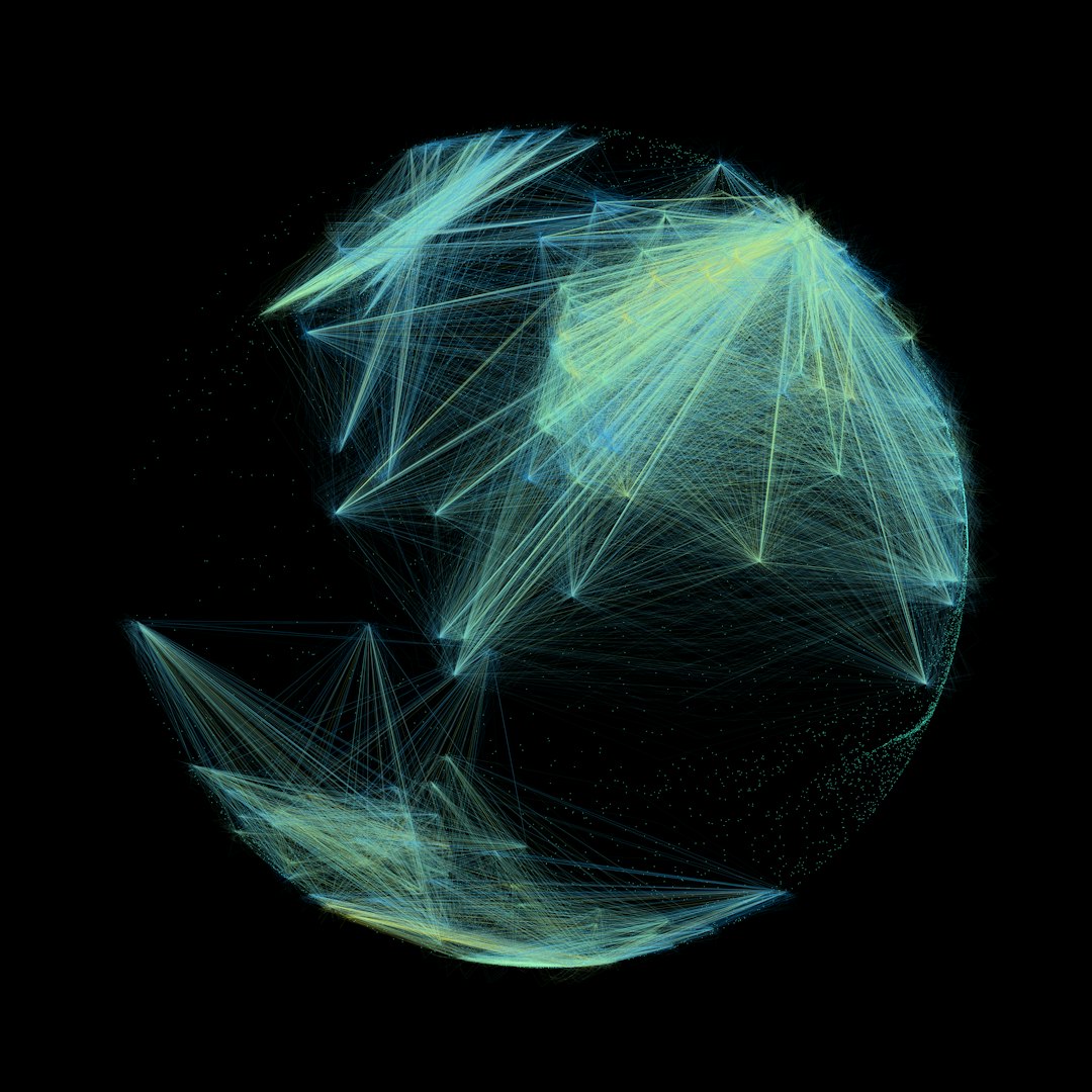 Data Rotation wallpaper pattern — base photo: Particles bouncing inside a sphere, leaving a trace.