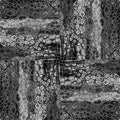 Abstract Rothko-esque pattern of swirling black and white acrylic pour, resembling water bubbles, in a rotational repeat.