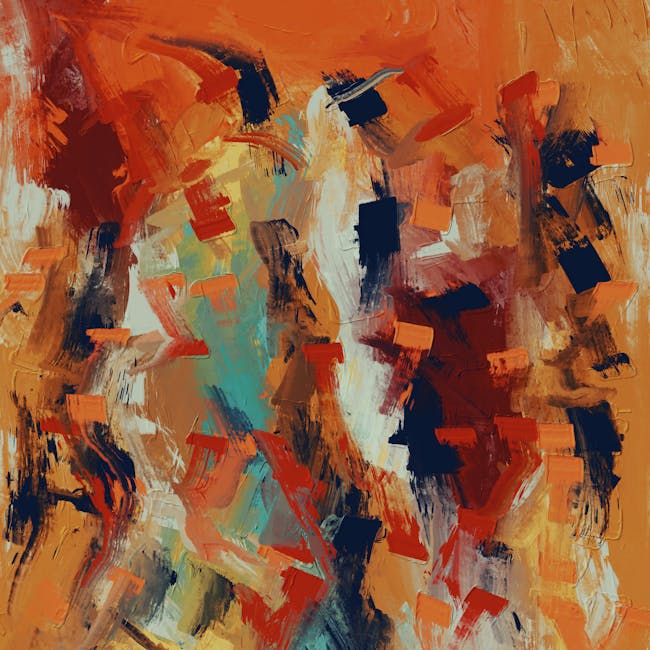 Seamless diamond wallpaper pattern — Glitch by wallpaper⁶ — base photo: Vibrant abstract painting with dynamic brushstrokes on canvas.
