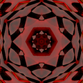 A seamless monochrome wallpaper pattern showing a radial kaleidoscope design made from intricate black calligraphy brushstrokes.