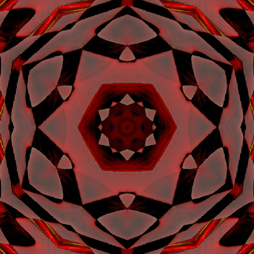 A seamless monochrome wallpaper pattern showing a radial kaleidoscope design made from intricate black calligraphy brushstrokes.