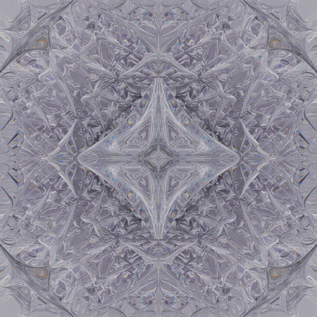 WALLPAPER⁶ — seamless diamond pattern from crystal lattice, Molecular Physics — base photo: Intricate grey and white abstract fractal pattern