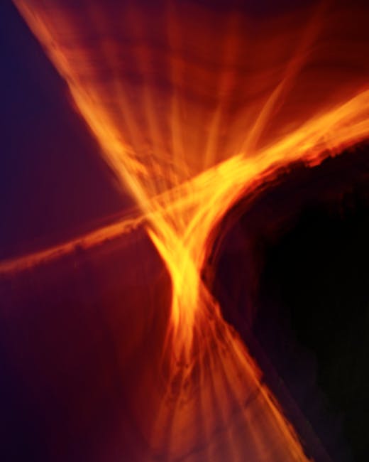Seamless kaleidoscope wallpaper pattern — Astronomy by wallpaper⁶ — base photo: Vivid abstract pattern with glowing yellow and orange light on a dark background. Perfect for creati