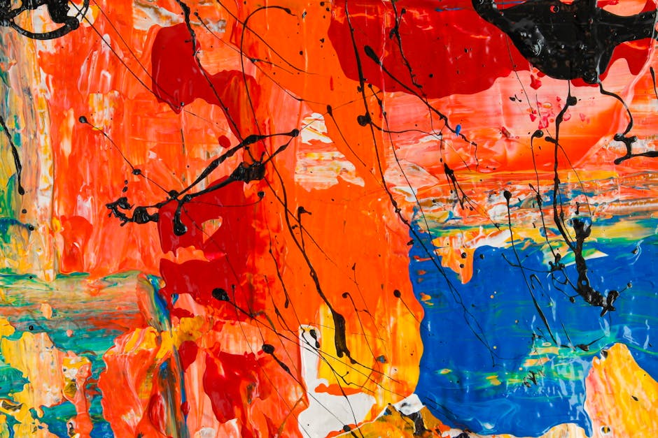 Seamless diamond wallpaper pattern — Origami by wallpaper⁶ — base photo: An abstract painting featuring bold and vibrant colors with fluid brushstrokes and splashes.