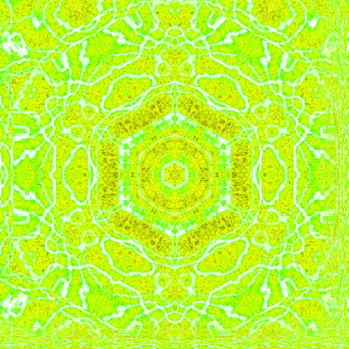 A seamless pattern of 3D geometric shapes arranged in a kaleidoscope symmetrical design, rendered in isometric perspective.