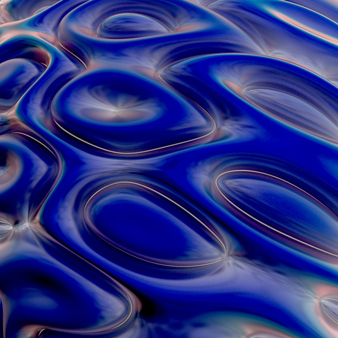 WALLPAPER⁶ — seamless rotate4 pattern from twisted surface art, Topology — base photo: a blue and pink background with circles