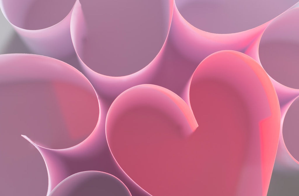 Seamless kaleidoscope wallpaper pattern — Origami by wallpaper⁶ — base photo: pink heart shaped clip art