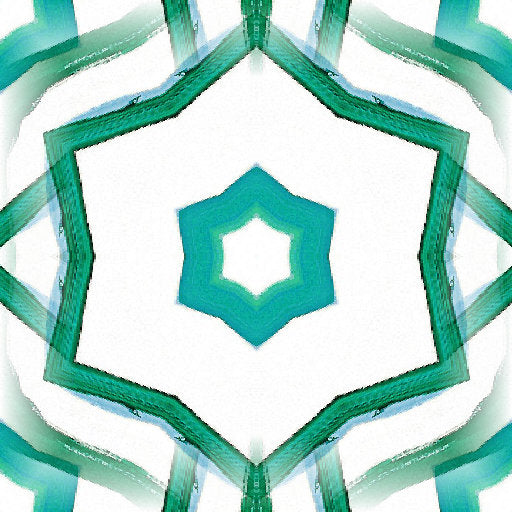 A radial, dark abstract pattern with golden crystalline fractals arranged in a complex Kaleidoscope symmetry.