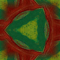 A repeating hexagonal pattern of swirling gold and dark gray textures, creating a kaleidoscopic effect with fluid motion.