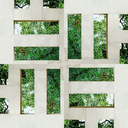 WALLPAPER⁶ — seamless rotate4 pattern from bauhaus architecture detail, Bauhaus