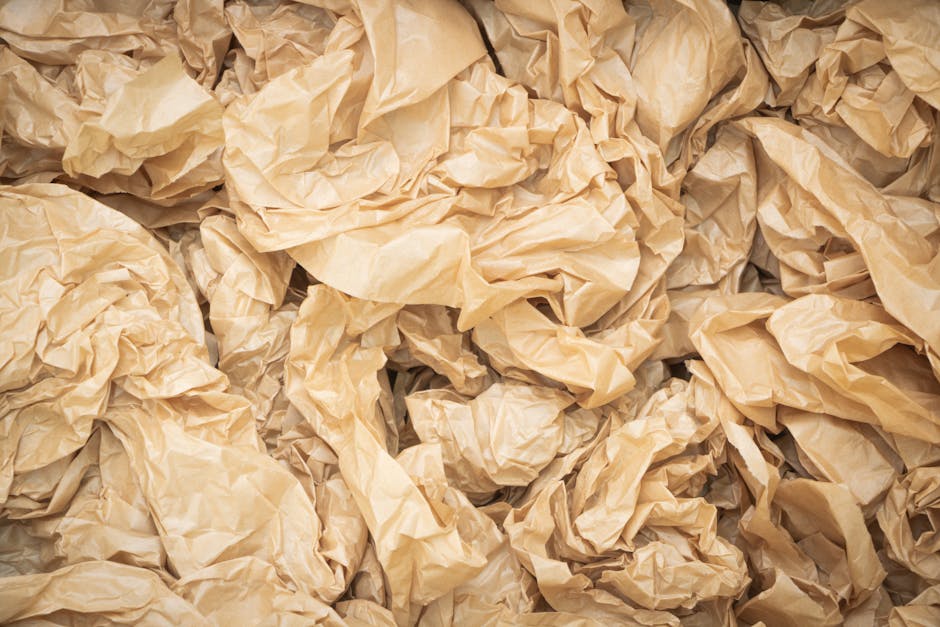 Seamless mirror wallpaper pattern — Origami by wallpaper⁶ — base photo: Close-up view of crumpled brown paper texture for design backgrounds or concepts.
