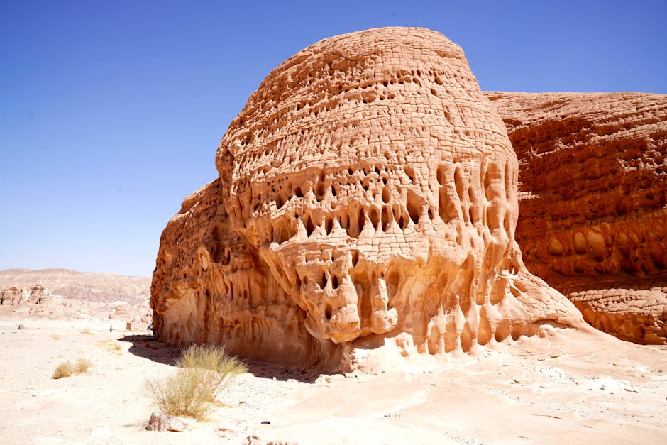 Entomology Hexagon wallpaper pattern — base photo: Stunning erosion patterns on sandstone in a bright desert landscape.