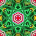 A seamless radial Kaleidoscope pattern featuring sharp, glass-like geometric shapes in shades of black, silver, and grey.