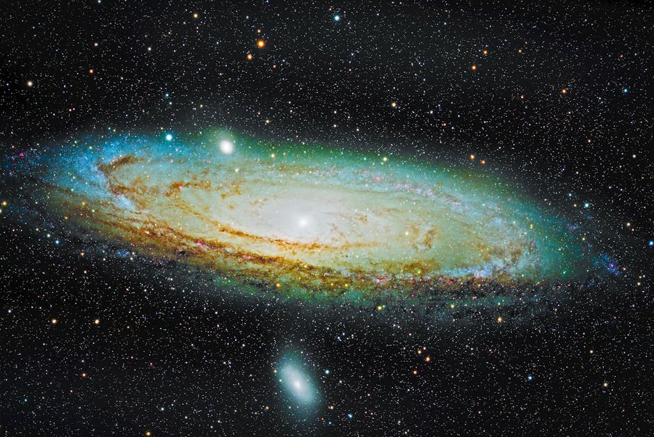 Cosmology Pinwheel wallpaper pattern — base photo: Captivating image of the Andromeda Galaxy (M31) captured from Oman under a starry night sky.