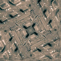 A close-up view of AI Transformer self-adhesive wallpaper with a four-fold rotational symmetry, inspired by microchip circuits.