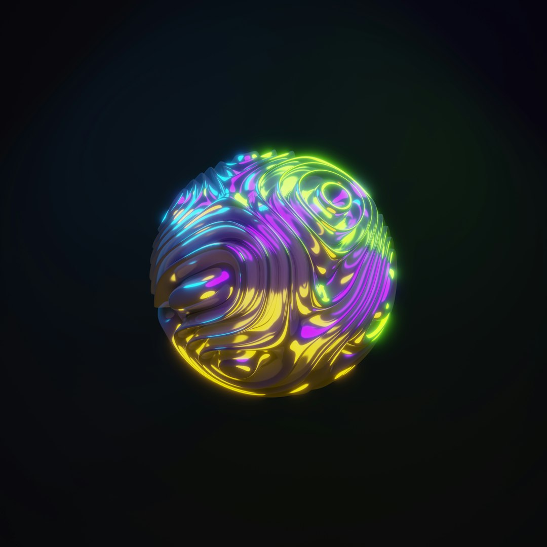 WALLPAPER⁶ — seamless kaleidoscope pattern from vhs glitch effect, Glitch Art — base photo: a circular object that is glowing in the dark