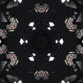 Abstract acrylic pour design with vibrant colors in a kaleidoscope pattern, created for wallpaper⁶.
