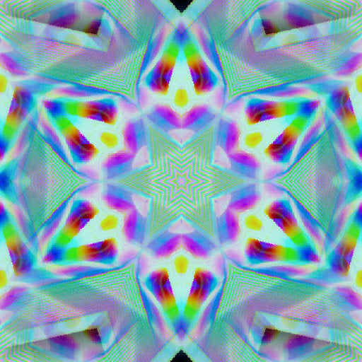 WALLPAPER⁶ — seamless kaleidoscope pattern from fractal flame, Fractals