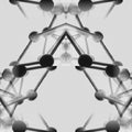 Close-up of a brick pattern wallpaper featuring various chemical molecular formulas, ideal for a study or science-themed room.