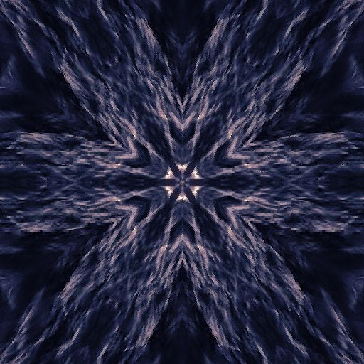 An intricate sapphire blue wallpaper pattern featuring radial kaleidoscope symmetry and aquatic crystalline textures.