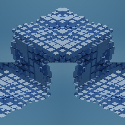 Seamless pattern of isometric cubes arranged in a bricklaying pattern, creating a 3D grid effect.