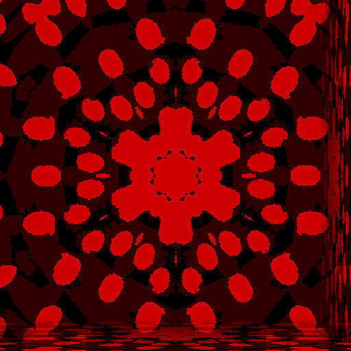 A 3D isometric pattern of interconnected crimson red tubes arranged in a kaleidoscope formation, suitable for self-adhesive wallpaper.