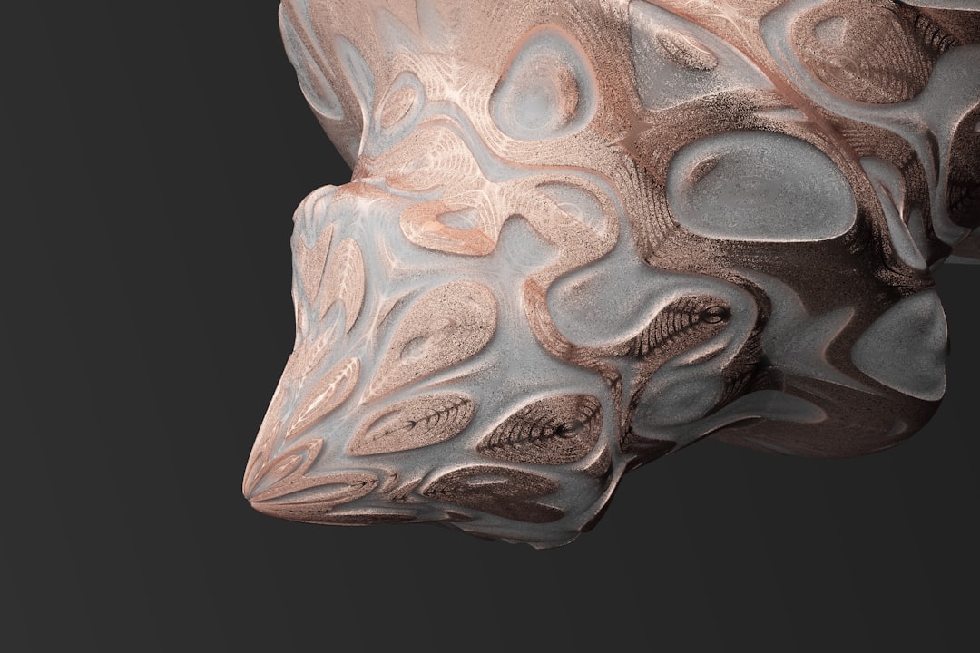 3D Rotation wallpaper pattern — base photo: a close up of a sculpture of a dog's head