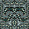 A seamless repeat tile of the Dane Data Grid pattern, showing interlocking blue and grey geometric shapes arranged in a brick layout, representative of Data Visualization.