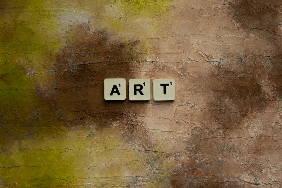 Seamless kaleidoscope wallpaper pattern — Calligraphy by wallpaper⁶ — base photo: Artistic composition with 'ART' spelled in Scrabble tiles on a textured backdrop.