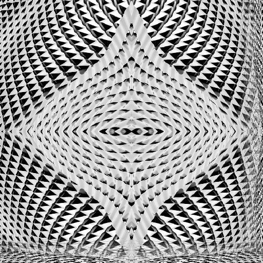 A seamless monochrome op-art pattern featuring mirrored geometric shards and sharp angular transitions in black and grey.