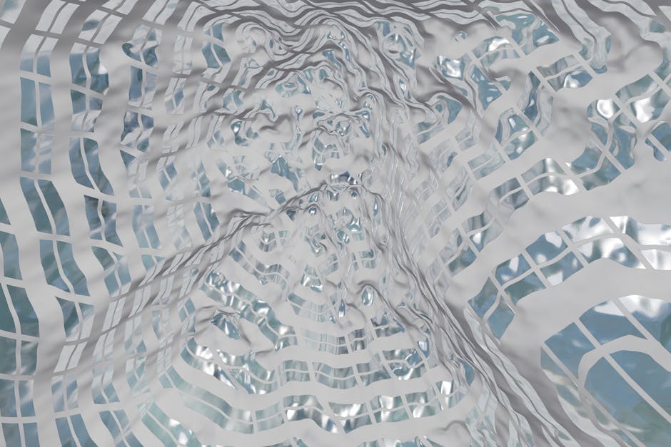 Seamless kaleidoscope wallpaper pattern — Glitch by wallpaper⁶ — base photo: Abstract design featuring rippling water reflections in a warped grid pattern.