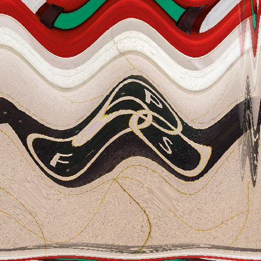 Self-adhesive wallpaper featuring the Borromean Rings pattern arranged in a continuous wave-like flow, representing a topology concept.