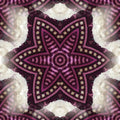 Deep blue and white mineral layers arranged in a complex Kaleidoscope radial symmetry for a seamless wallpaper design.
