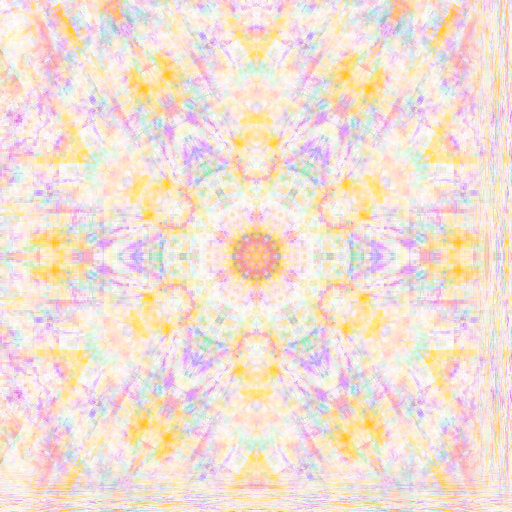 Abstract watercolor pattern with vibrant colors arranged in a symmetrical kaleidoscope repeat. Self-adhesive wallpaper.