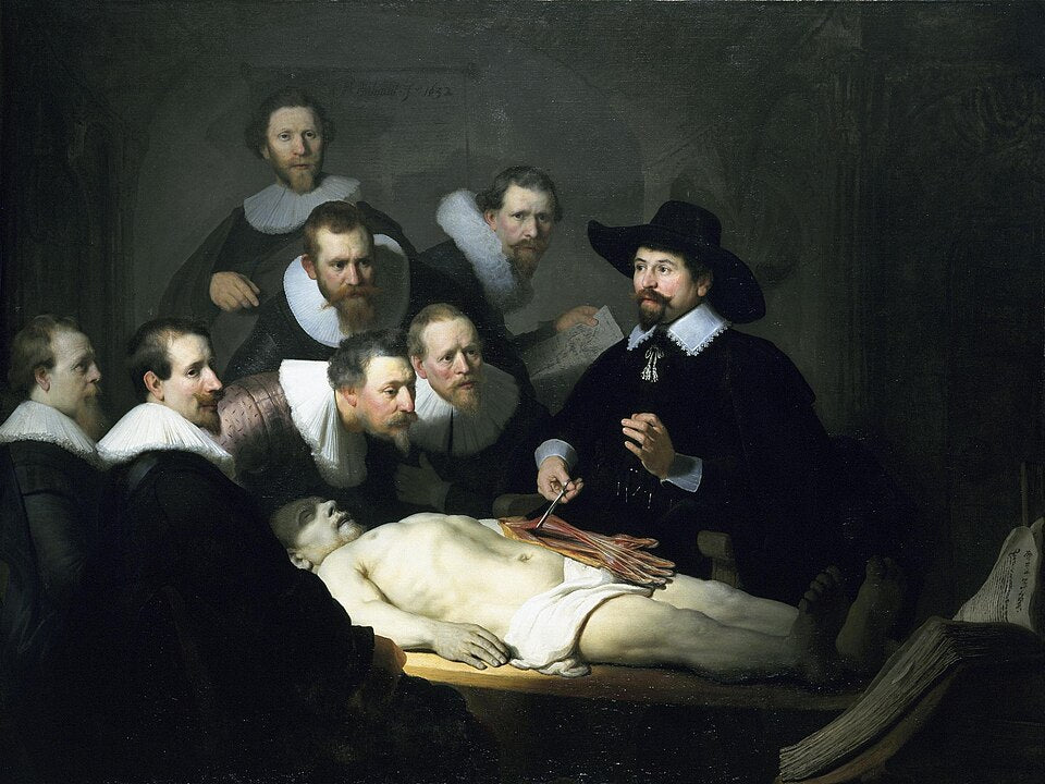 Seamless kaleidoscope wallpaper pattern — Medicine by wallpaper⁶ — base photo: File:Rembrandt - The Anatomy Lesson of Dr. Nicolaes Tulp.jpg