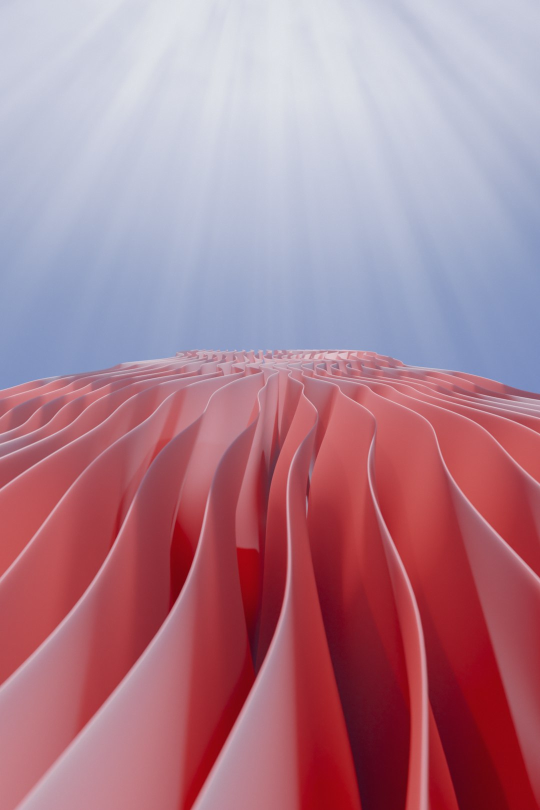 3D Rotation wallpaper pattern — base photo: The sun shines brightly over a large red object