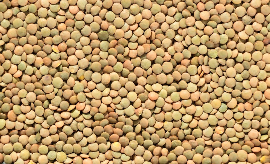 Molecular Physics Mirror wallpaper pattern — base photo: High-resolution image showing a textured background of green lentils in detail.