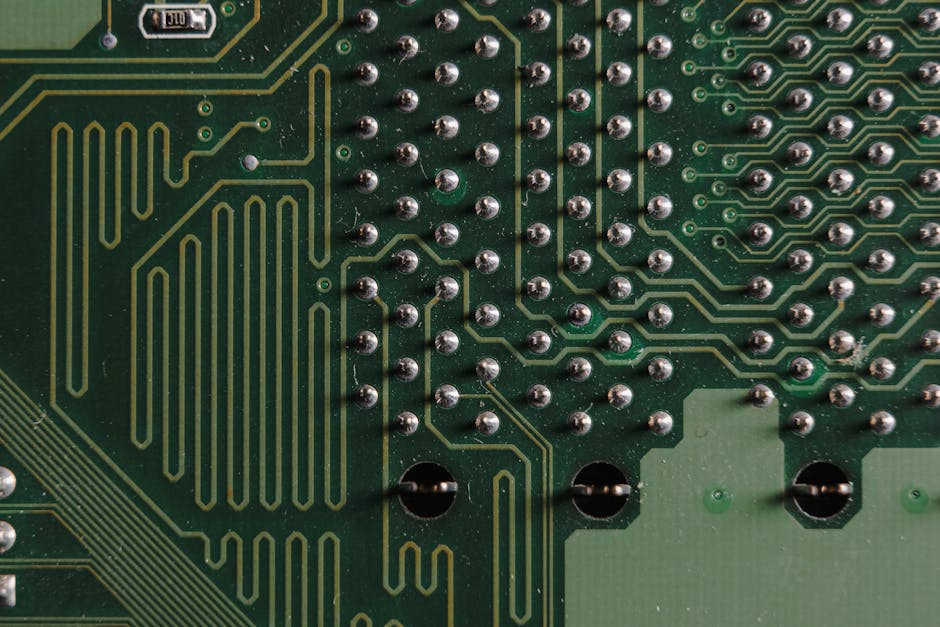 Seamless hex wallpaper pattern — Arithmetic by wallpaper⁶ — base photo: Detailed close-up of electronic circuit board with intricate green patterns and components.