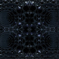 A seamless mirror symmetry pattern of glossy black spheres with white highlights in a structured algebraic grid.