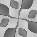 A seamless 3D wallpaper pattern featuring dark gray isometric prisms and shards arranged in a four-fold Rotation symmetry.