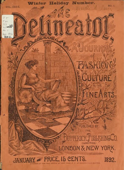 3D Rotation wallpaper pattern — base photo: File:The Delineator, 1892-01.pdf