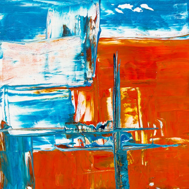 A symmetrical Mirror pattern of abstract blue and orange geometric shapes with vertical reflections and sharp edges. — base photo: A high-resolution visualization of statistical data featuring vibrant blue and orange heat-map gradi