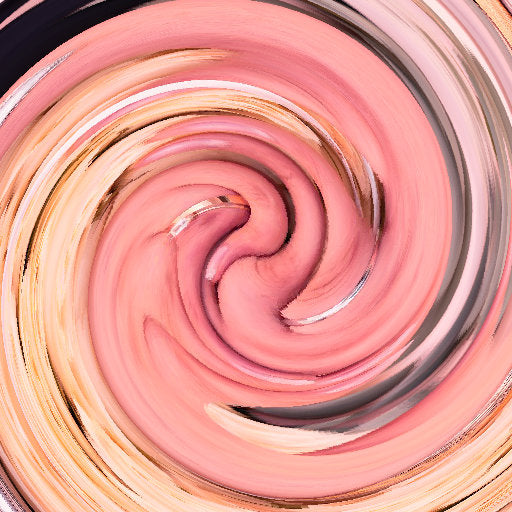 Close-up of intertwined Borromean rings in a pinwheel pattern, inspired by wedding rings and topology.