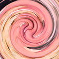 Close-up of intertwined Borromean rings in a pinwheel pattern, inspired by wedding rings and topology.