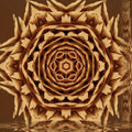 A dark, moody 3D isometric pattern featuring black geometric shards arranged in a radial Kaleidoscope symmetry.