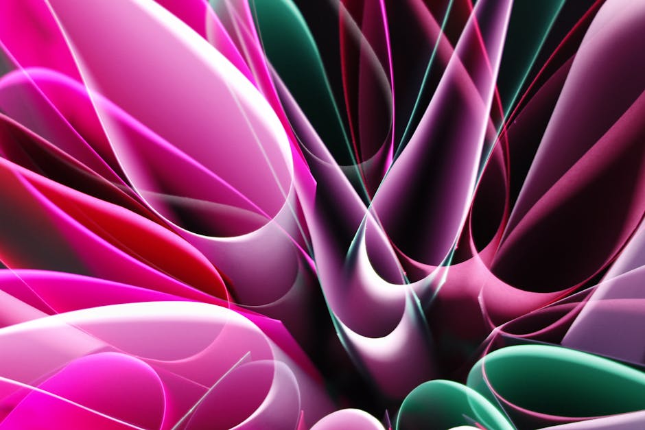 Fractals Rotation wallpaper pattern — base photo: Vivid abstract art with smooth, flowing patterns in pink and green hues.