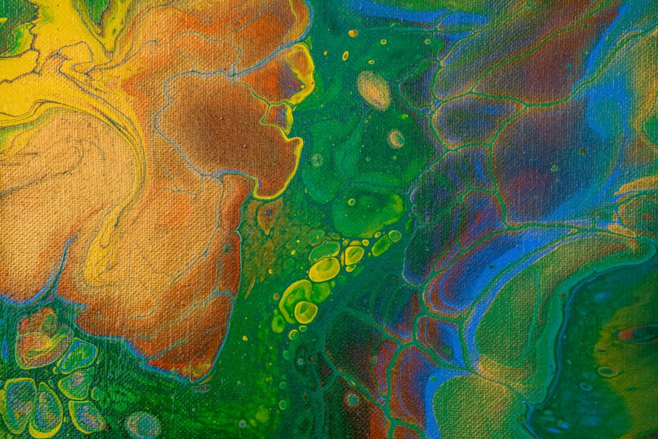 Abstract Acrylic Pour wallpaper pattern with vibrant colors in a mesmerizing rotational flow, capturing intricate details and fluid art aesthetics. — base photo: A vibrant acrylic pour painting on canvas. Intricate, swirling patterns of intense colors like deep 
