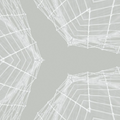 Minimalist white mathematical 3D line graphs and dots arranged in a seamless Hex symmetry pattern on a dark background.