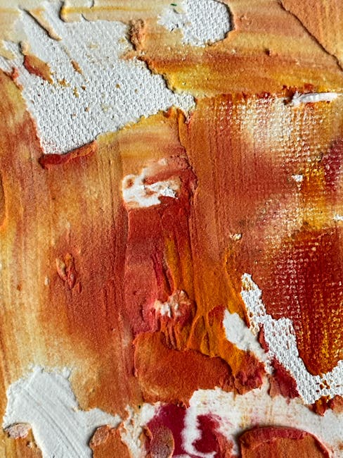 Portraits Kaleidoscope wallpaper pattern — base photo: Close-up of a textured abstract painting with warm earth tones and vivid colors.
