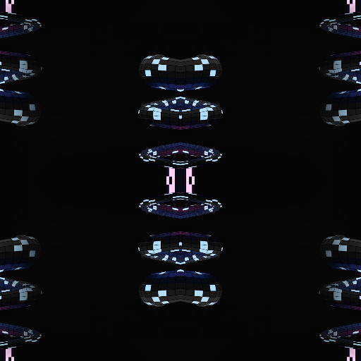 A dark wallpaper pattern featuring reflected white mathematical symbols and numbers in a Mirror symmetry arrangement.